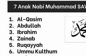 Jumlah Putra Nabi Muhammad Dengan Khadijah